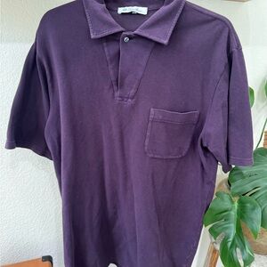 Loro Piana purple short sleeve polo